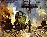 Terence Tenison Cuneo Canvas Paintings - Night Freight (Condor)
